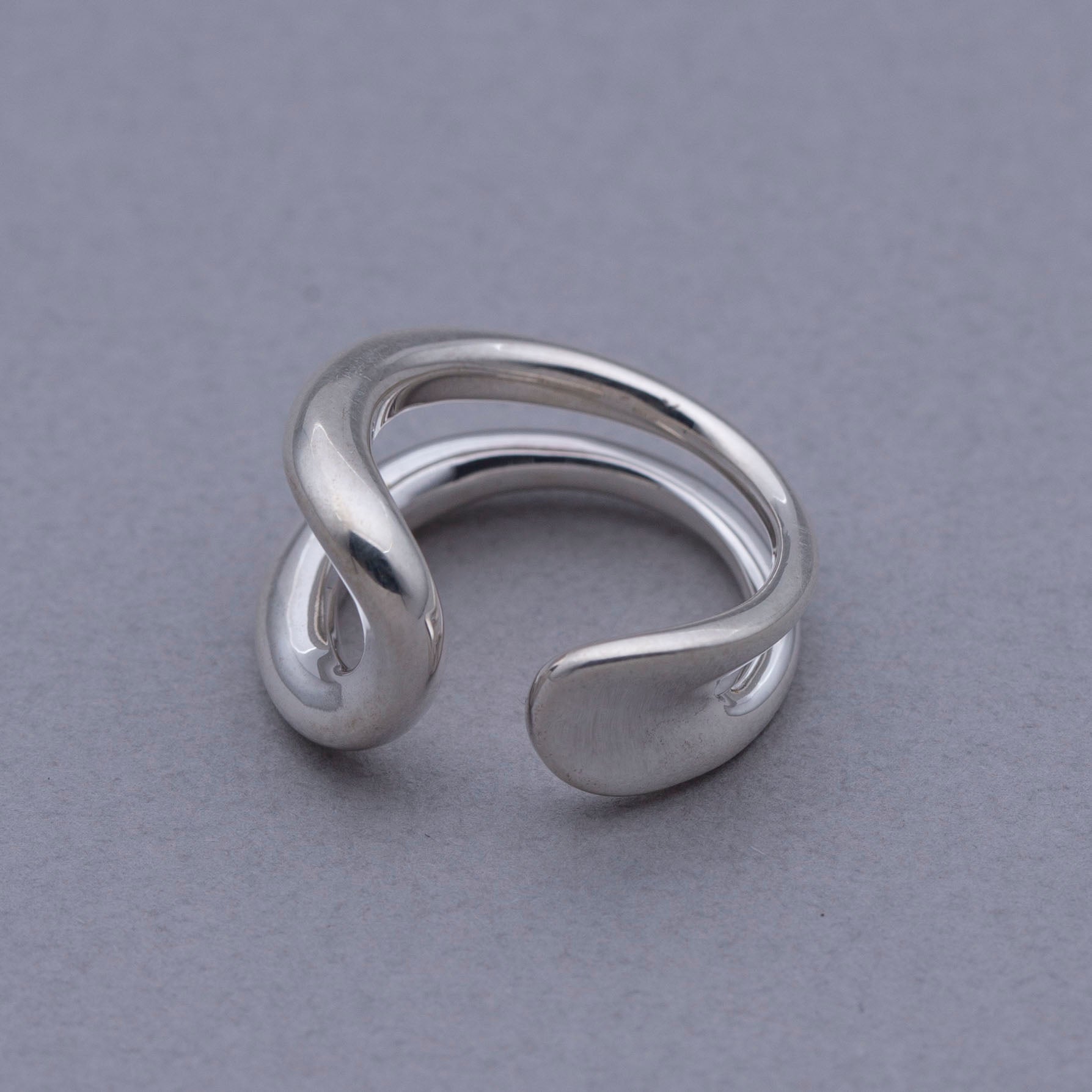 Safety pin ring Silver