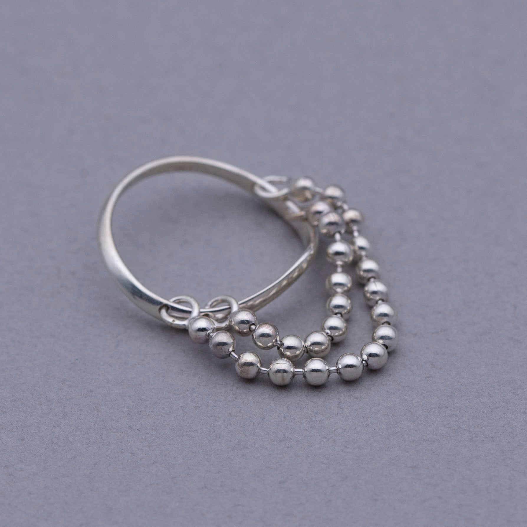 Heritage ball chain ring Silver