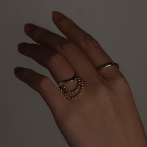Heritage ball chain ring Silver