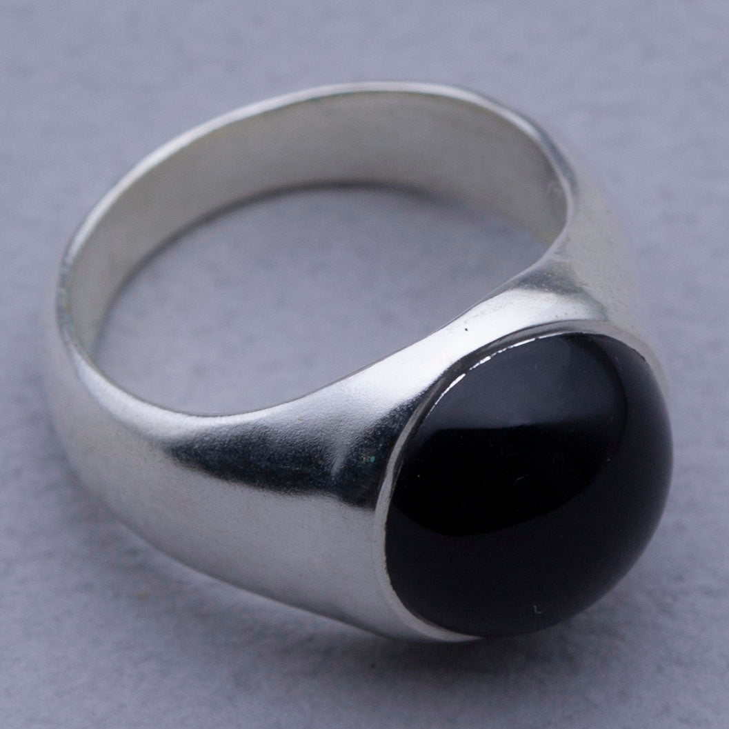 OX JEWELRY Silver Onyx Ring 21号 - アクセサリー