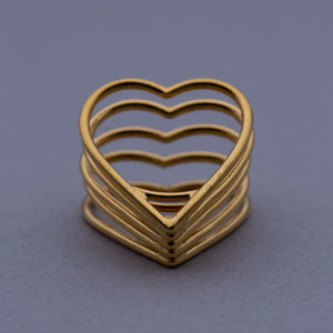 5Heart Tunnel ring gold