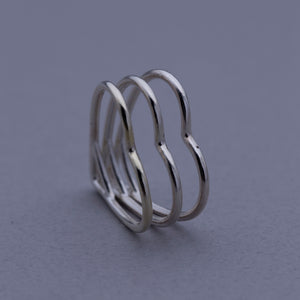 3Heart Tunnel ring silver