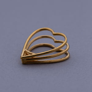 3Heart Tunnel ring gold