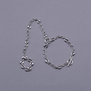 8hole bracelet chain ring Silver