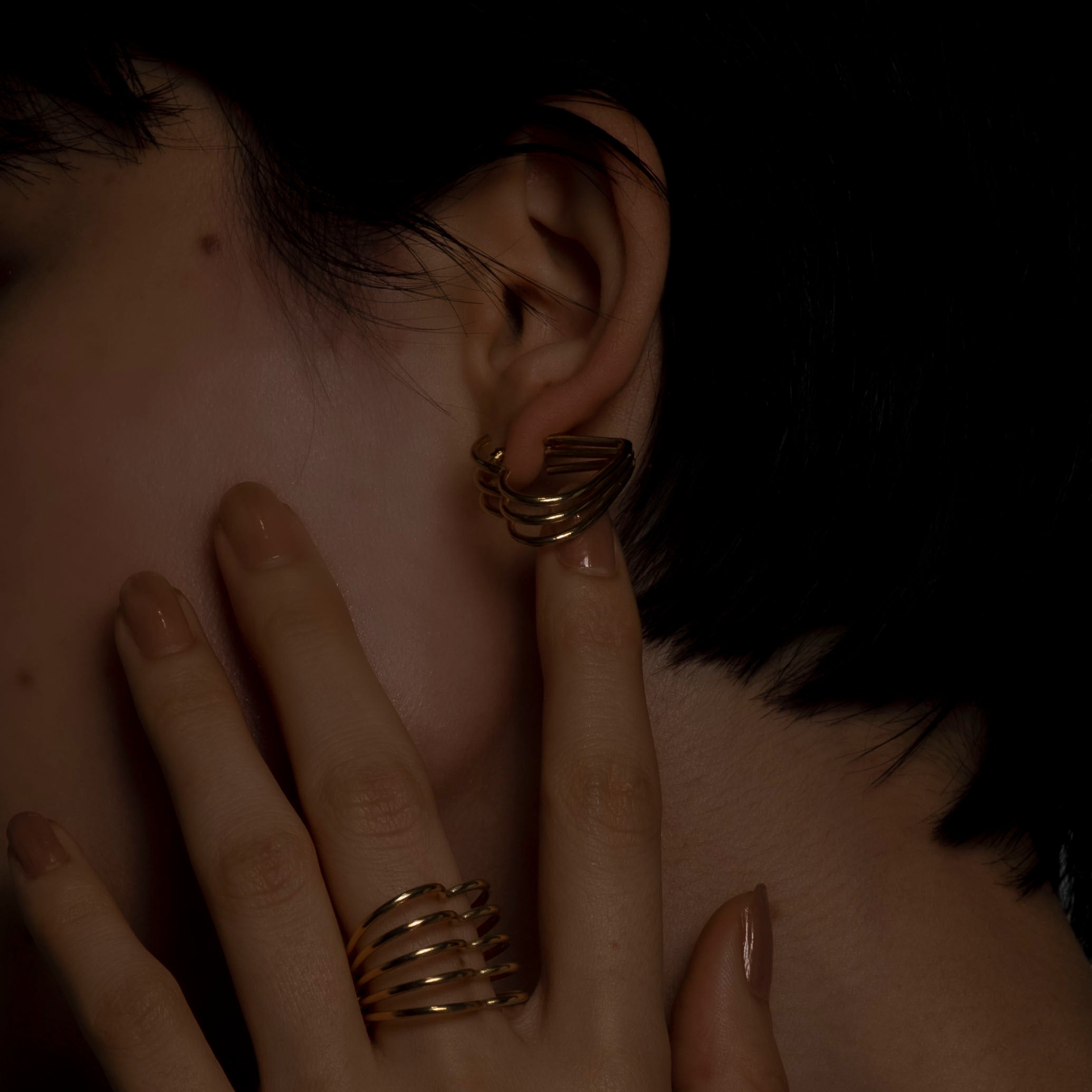 3Heart Tunnel pierce gold / ジュエリーブランド EVLiN（エヴリン 